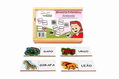 JOGO DA MEMORIA ANIMAIS MDF 40PCS