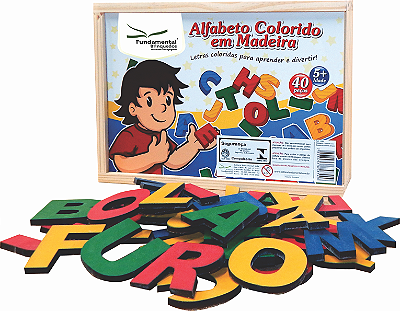 ALFABETO COLORIDO MADEIRA 40PCS