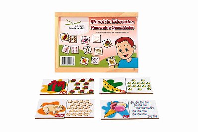 JOGO DA MEMORIA NUMERAIS E QUANTIDADES MDF 40PCS