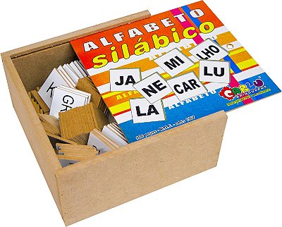 ALFABETO SILABICO 350PCS MDF - CAIXA MADEIRA