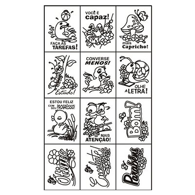 CARIMBO AVALIACAO E CONCEITO - 12 PC - CX. PAPEL
