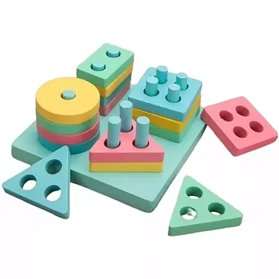 ENCAIXE DIVERTIDO FORMAS E CORES 17PC MDF