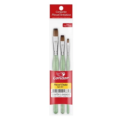 KIT PINCEL CHATO SINTETICO COM 03