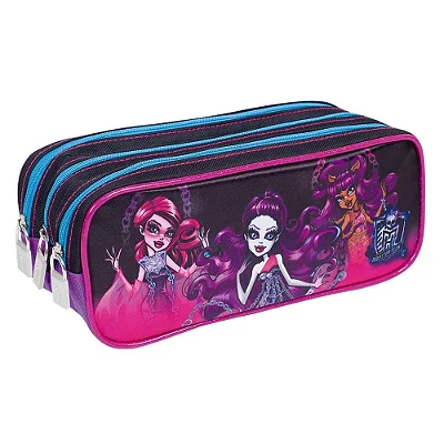 ESTOJO ESCOLAR TRIPLO MONSTER HIGH