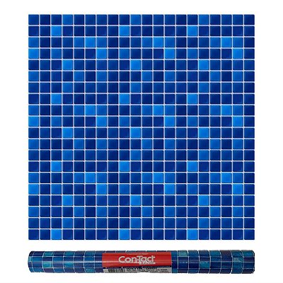 ADESIVO CONTACT 45CMX10M PASTILHA AZUL METRO