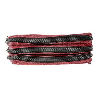ESTOJO ESCOLAR VERMELHO 2 DIVISORIAS