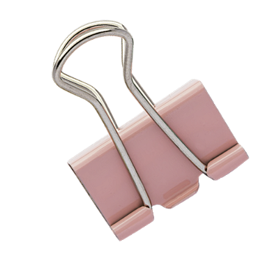 BINDER CLIPS ROSE COLOR PLUS 2