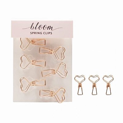 PRENDEDOR DE PAPEL 6 PCS CORAÇÃO OURO