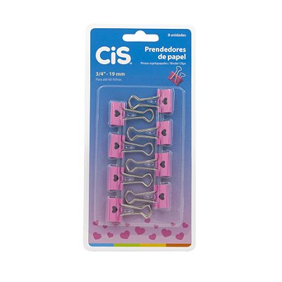 PRENDEDOR DE PAPEL 19MM CORACAO C/12