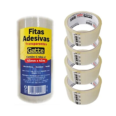 FITA ADESIVA PLASTICA 45MMX040M TRANSPARENTE