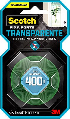 FITA FIXA FORTE TRANSPAREMTE 12MMX2M