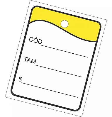 ETIQUETA TAG P/ROUPAS 30X38MM AMARELO C/1000