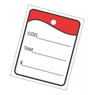 ETIQUETA TAG P/ROUPAS 30X38MM VERMELHO C/1000