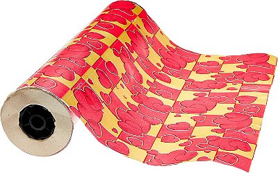 BOBINA PAPEL PRESENTE 40CMX100M VERMELHO/OURO