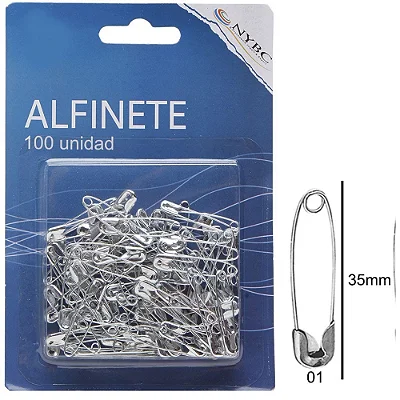 ALFINETE SEGURANCA NR.01 PRATA COM 100UNID