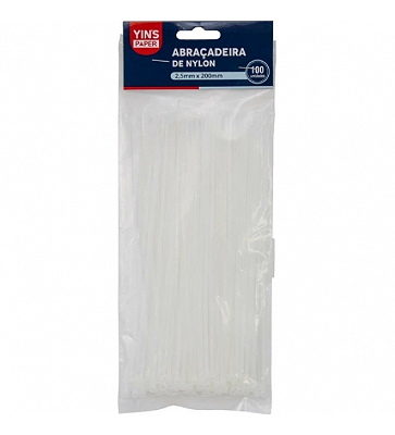ABRACADEIRA DE NYLON BRANCO 2,5X200MM PCT C/100 Y