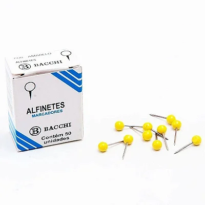 ALFINETE P/MAPAS C/50 AMARELO