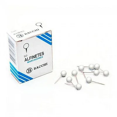 ALFINETE P/MAPAS C/50 BRANCO