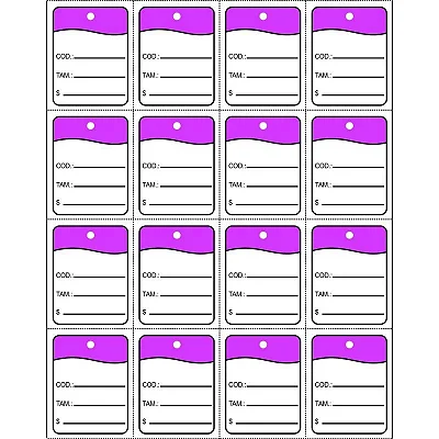 ETIQUETA TAG P/ROUPAS 30X38MM LILAS C/1008
