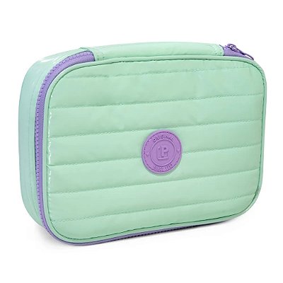 ESTOJO BOX ORGANIZADOR PUFFER C/ COMPART - VERDE