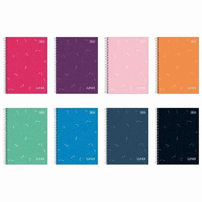 CADERNO ESPIRAL CAPA DURA LUNIX 80 FOLHAS