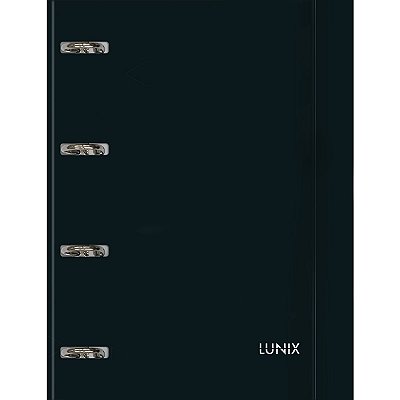 CADERNO ARGOLADO CARTONADO LUNIX PRETO