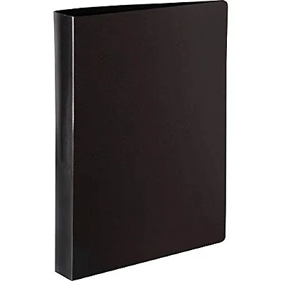 FICHARIO DE PVC PRETO 4 ARGOLAS 26X34CM PP UNIDAD