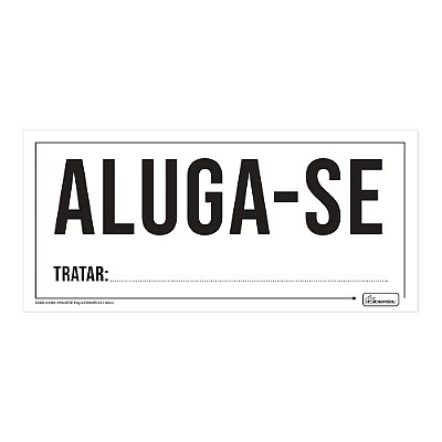 CARTAZ ALUGA-SE/PAPEL