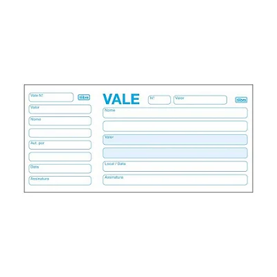 VALE COM CANHOTO 050 FOLHAS