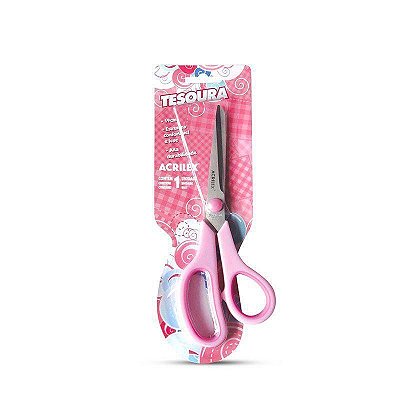 TESOURA MULTIUSO 19CM ROSA