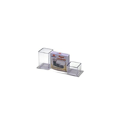 PORTA LAPIS/LEMBRETE ACRILICO CRISTAL