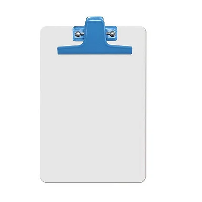 PRANCHETA A-5 MDF BRANCO PRENDEDOR DE METAL AZUL