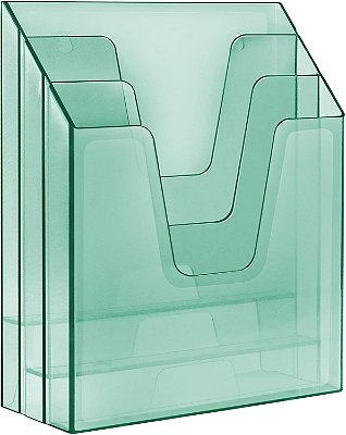 ORGANIZADOR VERTICAL 3 DIVISOES A-4 VERDE CLEAR