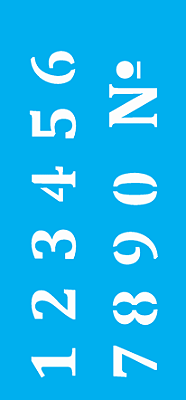 MOLDE VAZADO/ESTENCIL 07x15CM NUMEROS