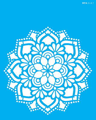 MOLDE VAZADO/ESTENCIL 20X25CM MANDALA FLOR RENDA