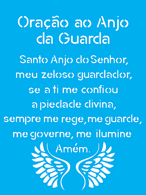 MOLDE VAZADO/ESTENCIL 15X20 RELIGIAO ORACAO AO ANJ