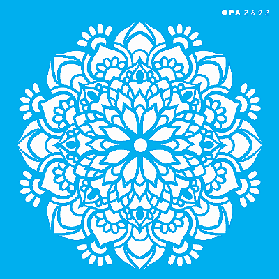 MOLDE VAZADO/ESTENCIL 14X14CM MANDALA FLOR BAUER