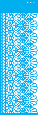 MOLDE VAZADO/ESTENCIL 10X30CM NEGATIVO RENDA II