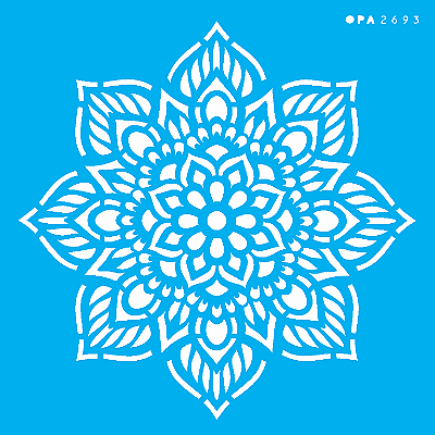 MOLDE VAZADO/ESTENCIL 14X14CM MANDALA FLOR 8 PONTA