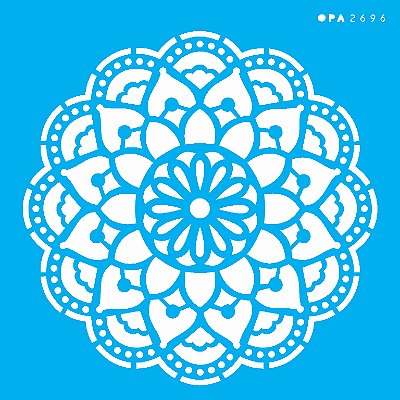 MOLDE VAZADO/ESTENCIL 14X14CM MANDALA FLOR DE LOTU