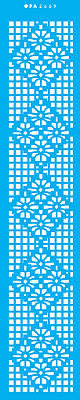 MOLDE VAZADO/ESTENCIL 06X30CM RENDA 4 MARGARIDAS