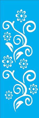 MOLDE VAZADO/ESTENCIL 10X30CM ARABESCO FLORES