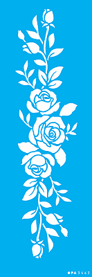 MOLDE VAZADO/ESTENCIL 10X30CM FLORES ROSAS III