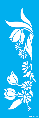 MOLDE VAZADO/ESTENCIL 10X30CM FLORES TULIPAS III