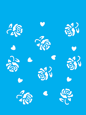 MOLDE VAZADO/ESTENCIL 15X20CM  ESTAMPARIA ROSAS
