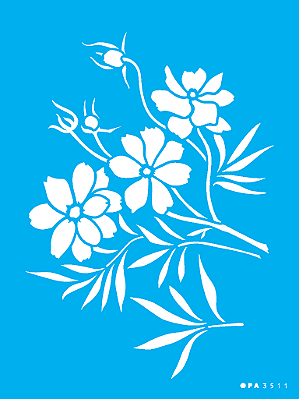 MOLDE VAZADO/ESTENCIL 15X20CM FLOR DE COSMOS