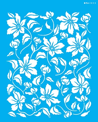 MOLDE VAZADO/ESTENCIL 20X25CM FLORES DO CAMPO II