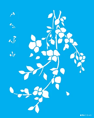 MOLDE VAZADO/ESTENCIL 20X25CM GALHO BOUGAINVILLEA