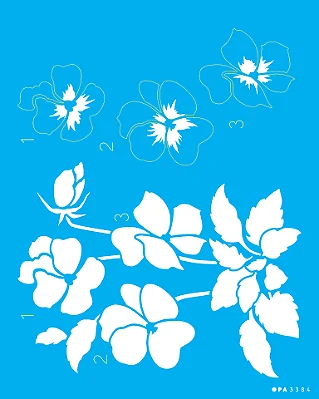 MOLDE VAZADO/ESTENCIL 20X25CM FLOR AMOR PERFEITO 2