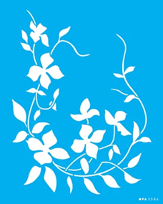 MOLDE VAZADO/ESTENCIL 20X25CM CANTONEIRA FLORES